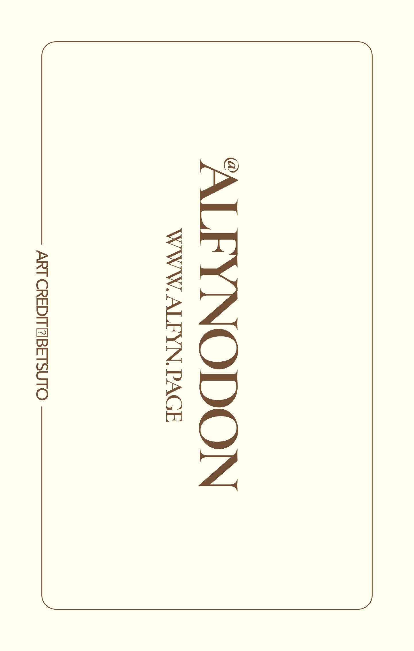 Edition 05 name card back by @betsutobny